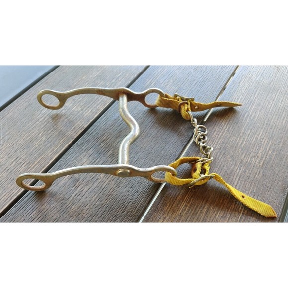 Vintage‎ "American Brand" Horse Bit 6" X 8" With Chain Chin Strap - Picture 1 of 9